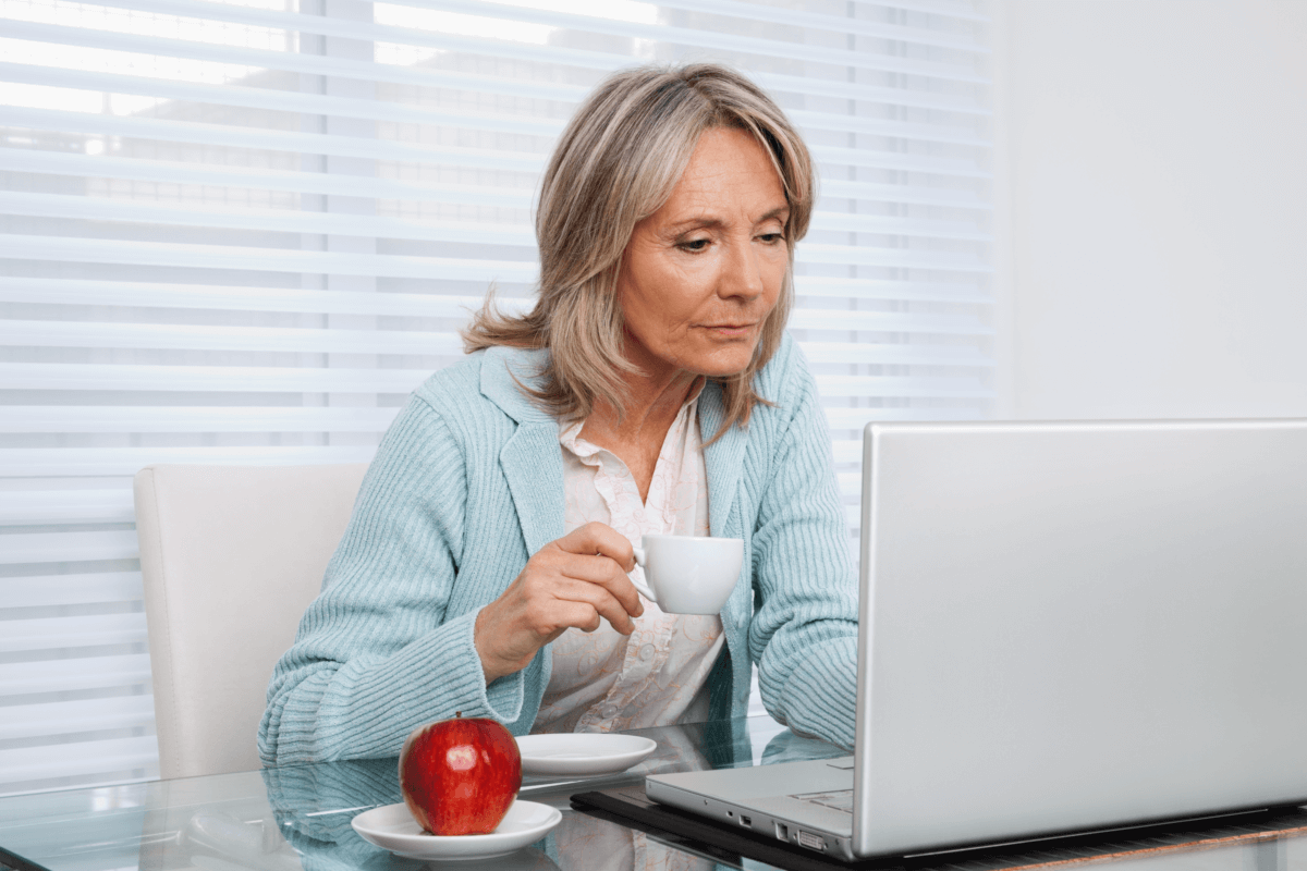 Middle-Aged-Woman-Working-on-Computer #image_title